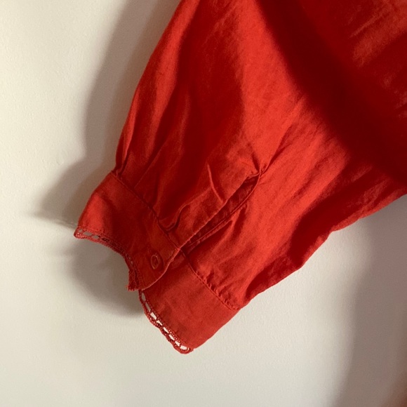 Anthropologie, Orange, blouse, button down - Picture 6 of 10